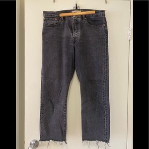 Levi’s Black straight-leg cutoff jeans